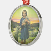  Jezus Christus de Shepherd met Baby Lamb Metalen Ornament (Links)