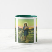 Jezus Christus de Shepherd met Baby Lamb Mok (Midden)