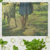  Jezus Christus de Shepherd met Baby Lamb Theedoek (Gevouwen)