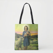  Jezus Christus de Shepherd met Baby Lamb Tote Bag (Voorkant)
