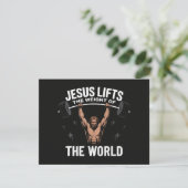 Jezus Christus Deadlifting Kaart (Staand voorkant)