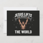 Jezus Christus Deadlifting Kaart (Achterkant)