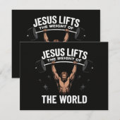 Jezus Christus Deadlifting Kaart (Voorkant / Achterkant)