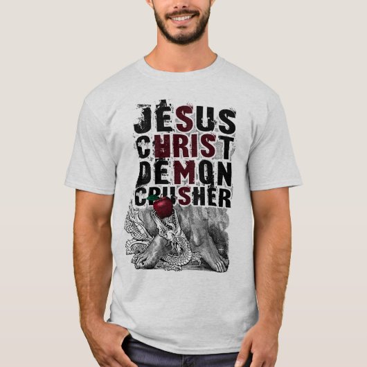 Jezus Christus Demon Crusher T-shirt (Voorkant)