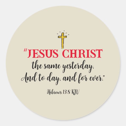 Jezus Christus dezelfde Ronde Sticker (Voorkant)