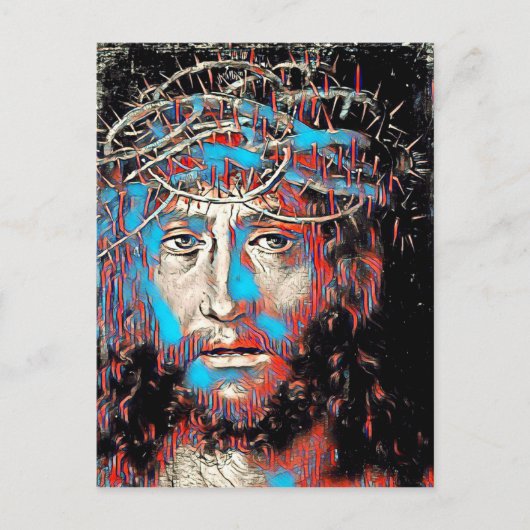 Jezus Christus die Abstract schilderen door de kro Briefkaart (Voorkant)