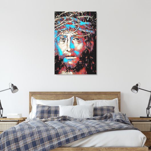 Jezus Christus die Abstract schilderen door de kro Canvas Afdruk (Insitu (Slaapkamer))