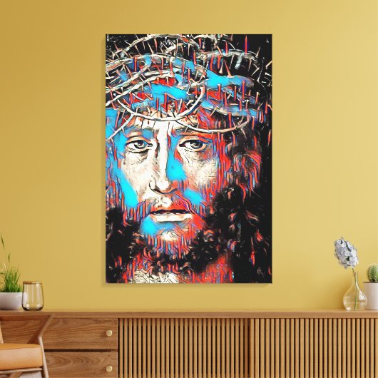 Jezus Christus die Abstract schilderen door de kro Canvas Afdruk (Insitu (Woonkamer))