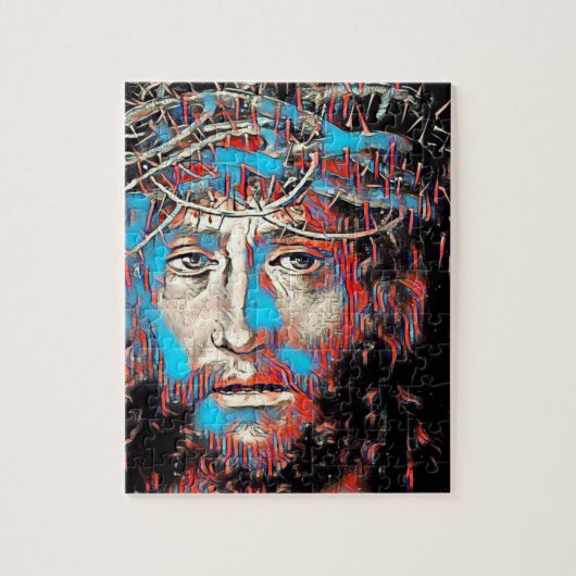 Jezus Christus die Abstract schilderen door de kro Legpuzzel (Verticaal)