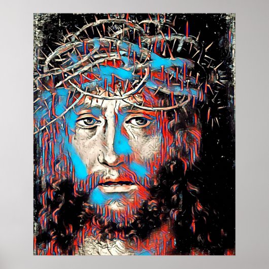 Jezus Christus die Abstract schilderen door de kro Poster (Voorkant)