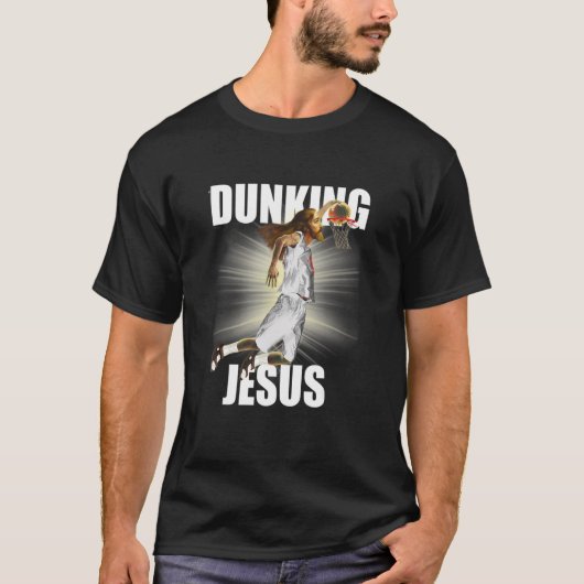 Jezus Christus die Basketball speelt 3 T-shirt (Voorkant)