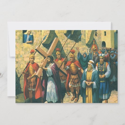 Jezus Christus die het kruis draagt naar zijn kroo (Voorkant)