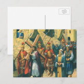 Jezus Christus die het kruis draagt naar zijn kroo Briefkaart (Voorkant / Achterkant)
