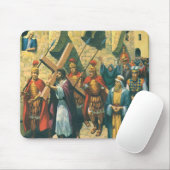 Jezus Christus die het kruis draagt naar zijn kroo Muismat (Met muis)