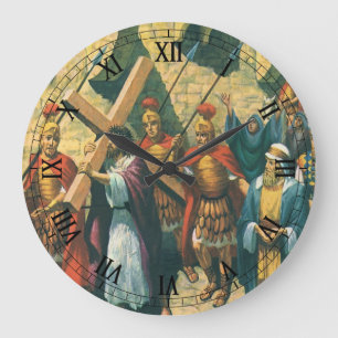 Jezus Christus die het Kruis draagt naar zijn Krui Grote Klok