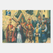 Jezus Christus die het Kruis draagt naar zijn Krui Inpakpapier Vel (Voorkant 3)