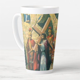 Jezus Christus die het Kruis draagt naar zijn Krui Latte Mok