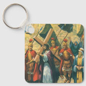 Jezus Christus die het kruis draagt naar zijn krui Sleutelhanger (Voorkant)