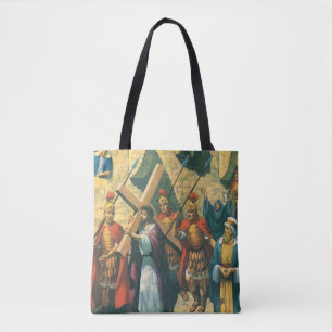 Jezus Christus die het Kruis draagt naar zijn Krui Tote Bag