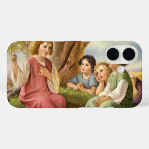Jezus Christus die kinderen onderwijst, antieke go iPhone 16 Hoesje