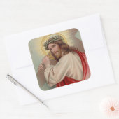  Jezus Christus die kruis Christelijk Vierkante Sticker (Envelop)