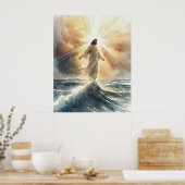 Jezus Christus die op Water loopt Poster (Keuken)