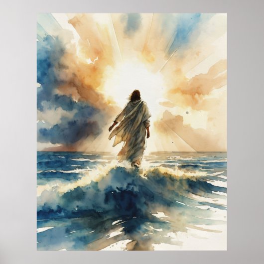 Jezus Christus die op Water loopt Poster (Voorkant)