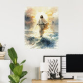 Jezus Christus die op Water loopt Poster (Thuiskantoor)