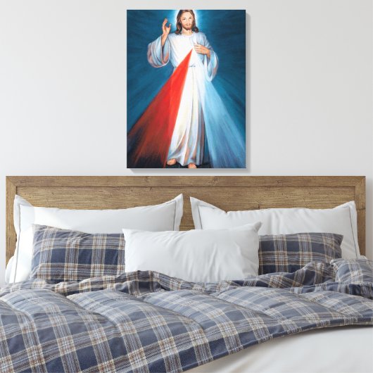 Jezus Christus Divine Mercy Sacred Heart van Jezus Canvas Afdruk (Insitu (Slaapkamer))