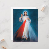 Jezus Christus Divine Mercy Sacred Heart van Jezus Kaart (Voorkant / Achterkant in situ)