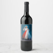 Jezus Christus Divine Mercy Sacred Heart van Jezus Wijn Etiket (Voorkant)