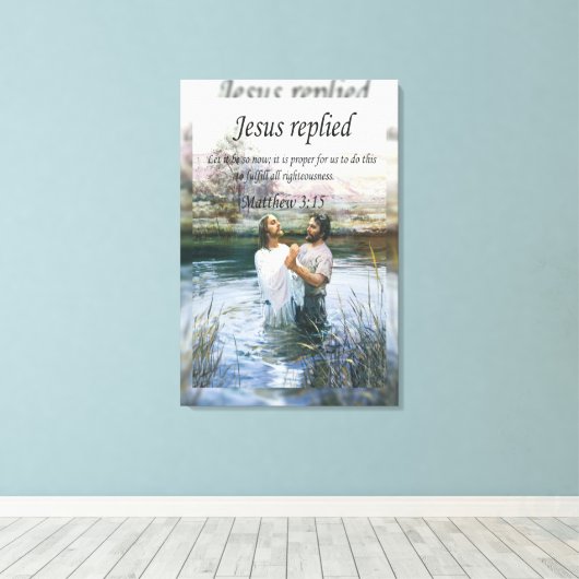 Jezus Christus Doop afbeelding twee vervagen Canvas Afdruk (Insitu (Houten vloer))