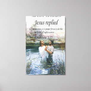 Jezus Christus Doop afbeelding twee vervagen Canvas Afdruk