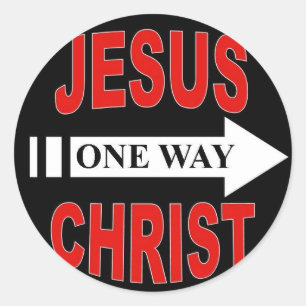 Jezus Christus één kant op Ronde Sticker