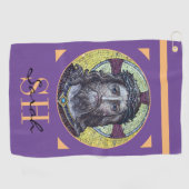 Jezus Christus en compassie Kunst  Golfhanddoek (Horizontaal)