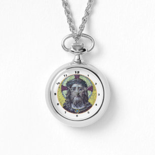 Jezus Christus en Compassie Kunst mozaïekhorloge Horloge