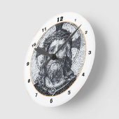 Jezus Christus en Compassie Kunst mozaïekklok Ronde Klok (Hoek)