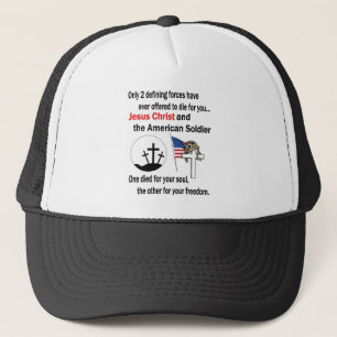 Jezus Christus en de Amerikaanse Soldaat 2de Versi Trucker Pet