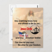 Jezus Christus en de Amerikaanse soldaat Briefkaart (Voorkant / Achterkant)