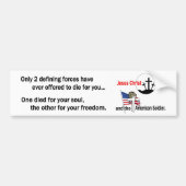 Jezus Christus en de Amerikaanse soldaat Bumpersticker (Voorkant)