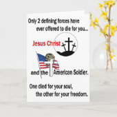 Jezus Christus en de Amerikaanse soldaat Kaart (Gele Bloem)