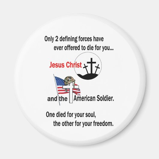 Jezus Christus en de Amerikaanse soldaat Magneet (Voorkant)