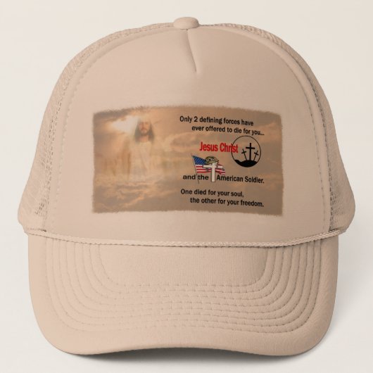 Jezus Christus en de Amerikaanse soldaat Trucker Pet (Voorkant)