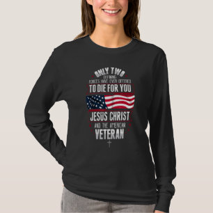 Jezus Christus en de Amerikaanse veteraan Patrioti T-shirt