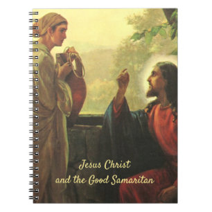 Jezus Christus en de goede Samaritaan bij de put Notitieboek