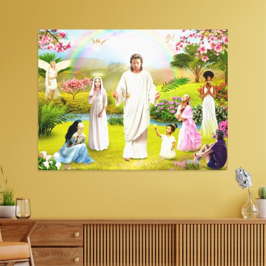 Jezus Christus en de Maagd Mary Regina Coeli Canvas Afdruk (Insitu (Woonkamer))