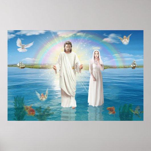 Jezus Christus en de Maagd Mary Regina Coeli Poster (Voorkant)
