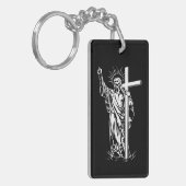 Jezus Christus en een kruis Sleutelhanger (Voorkant Links)