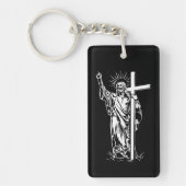 Jezus Christus en een kruis Sleutelhanger (Voorkant)