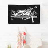 Jezus Christus en een kruis Spandoek (Insitu)